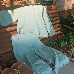 Free People Hailee Sweater Set in Subtle Green